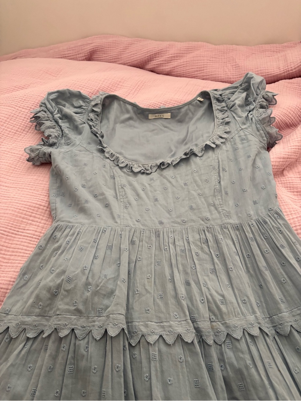Doen Powder Blue Ruffle-Trim Dress - Picture 2 of 3